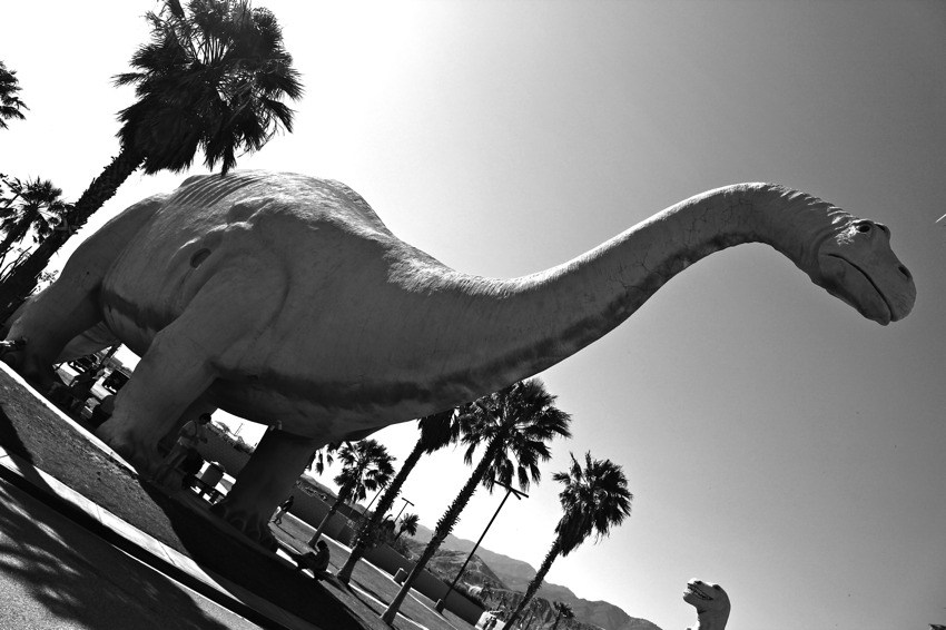 Cabazon Dinosaurs black and white