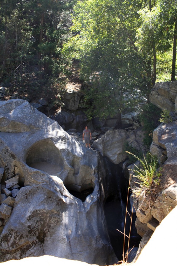 Josh above heart rock waterfall