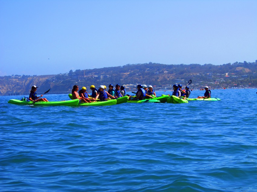 Kayakers getting a tour