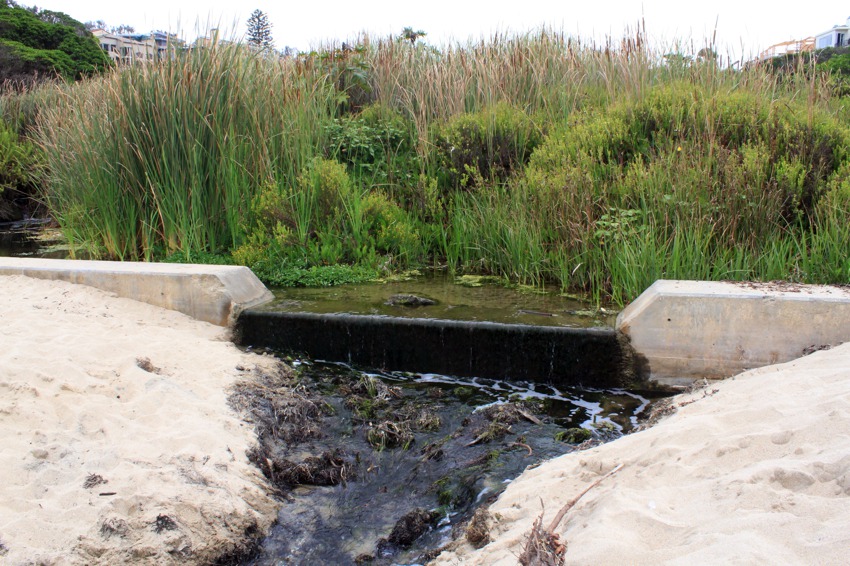 Water runoff in Little corona del mar