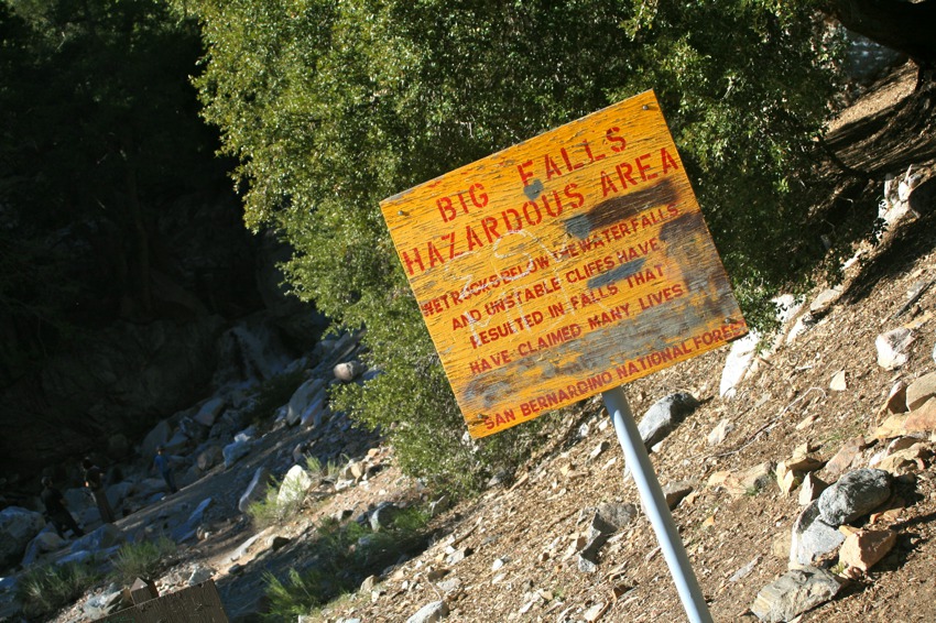 big falls hazard sign