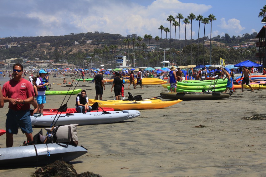 kayaks on the beach