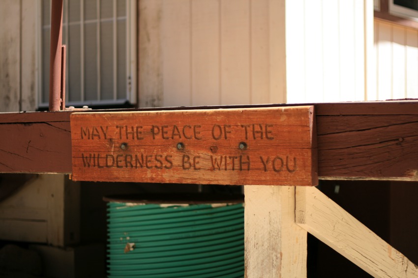 may the peace of the wilderness sign