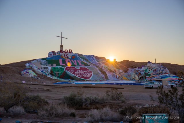 God is Love painted mail box at Salvation Mount, Slab City, near