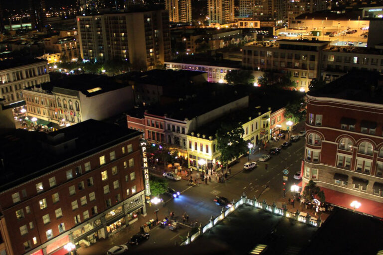 Gaslamp District in San Diego at Night