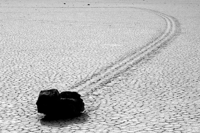 Death Valley Racetrack black and white