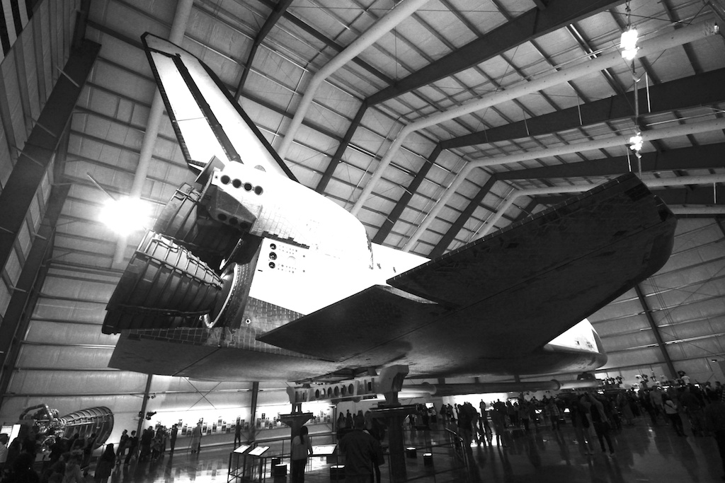 Endeavour Space Shuttle Black and White