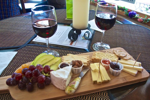 Wine and cheese plate