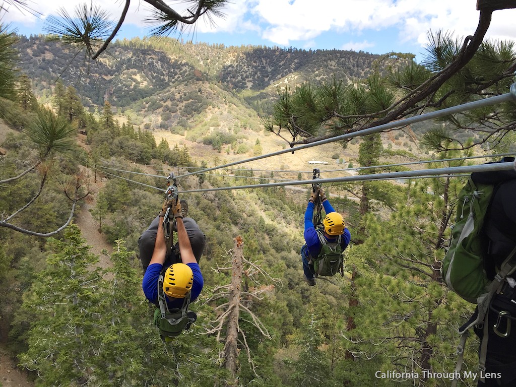 Big Pines Zipline Soaring Over Wrightwood at 50 MPH California