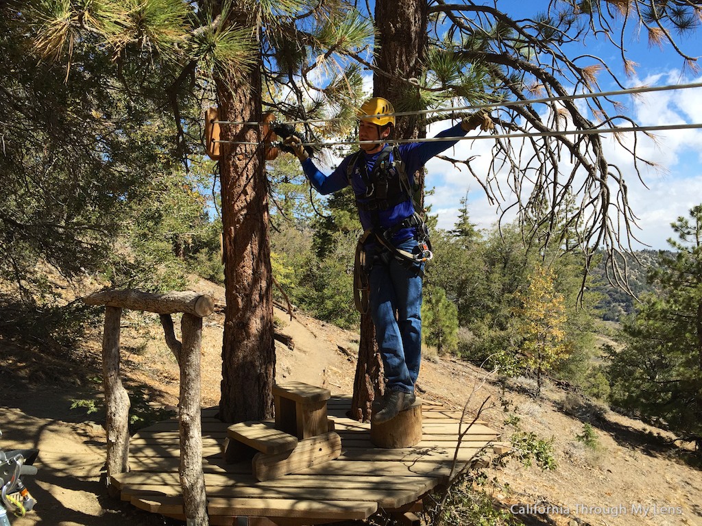 Big Pines Zipline Soaring Over Wrightwood at 50 MPH California