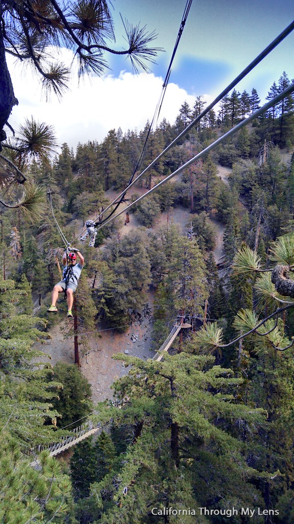 Big Pines Zipline Soaring Over Wrightwood at 50 MPH California