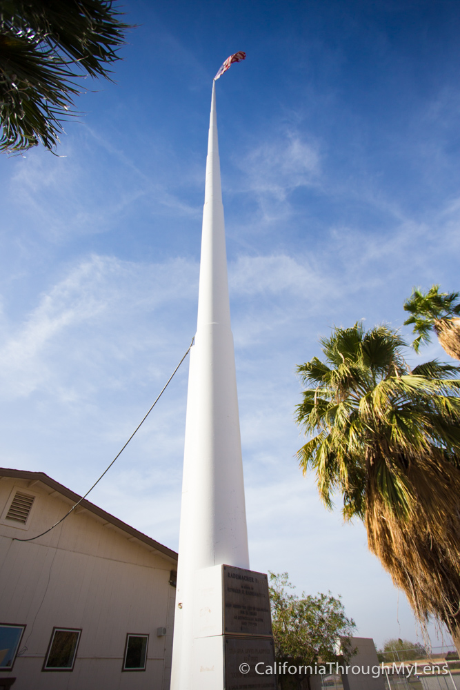 Worlds Tallest Unsupported Flagpole in Calipatria California Through