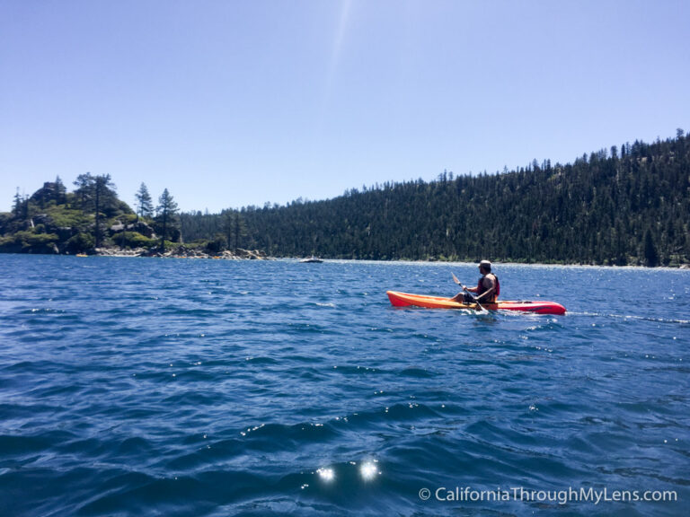 Kayaking to the Fannette Island Tea House in Emerald Bay