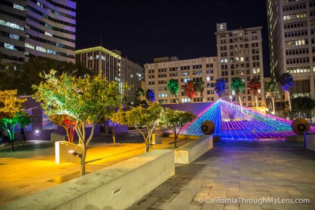 Christmas Lights Walking Tour in Downtown Los Angeles  California