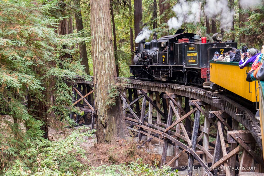 Roaring Camp Big Trees Railroad Riding a Steam Engine Through