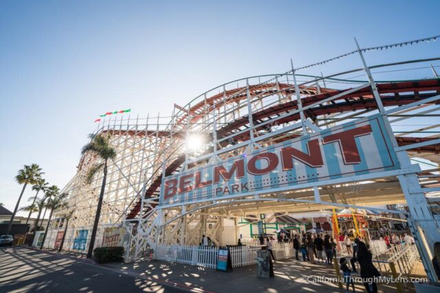 Belmont Park Wooden Roller Coaster Rides in Mission Beach