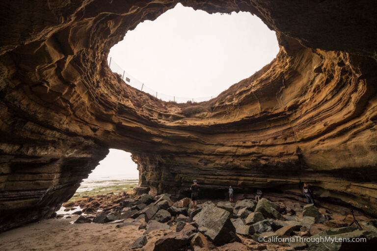 Sunset Cliffs Open Ceiling Sea Cave in San Diego